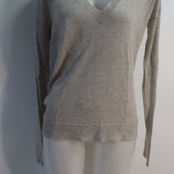 Womens Zadig & Voltaire Happy CP Grey Melange Pure Cashmere V-Neck Sweater M - Picture 5 of 12